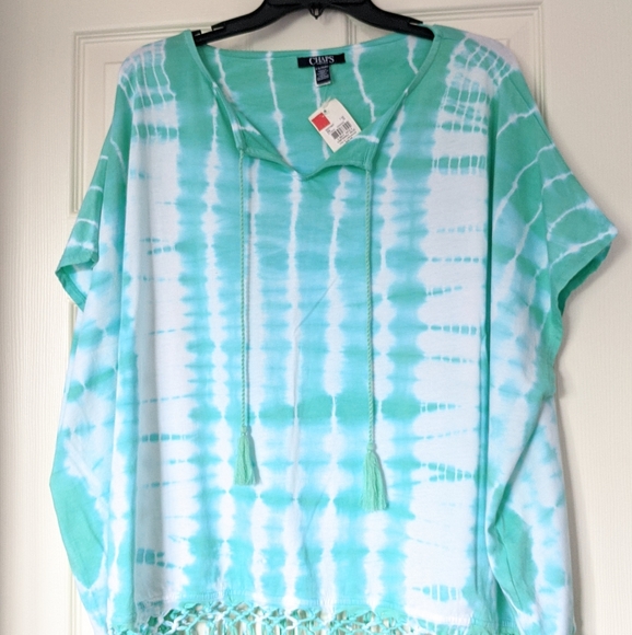 Summer women top tie dye style, Chaps, new , PXL - Picture 2 of 8